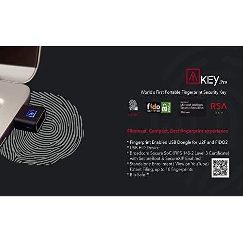 ATKey.Pro - Llave de Seguridad FIDO2 USB-A, Huella Digital