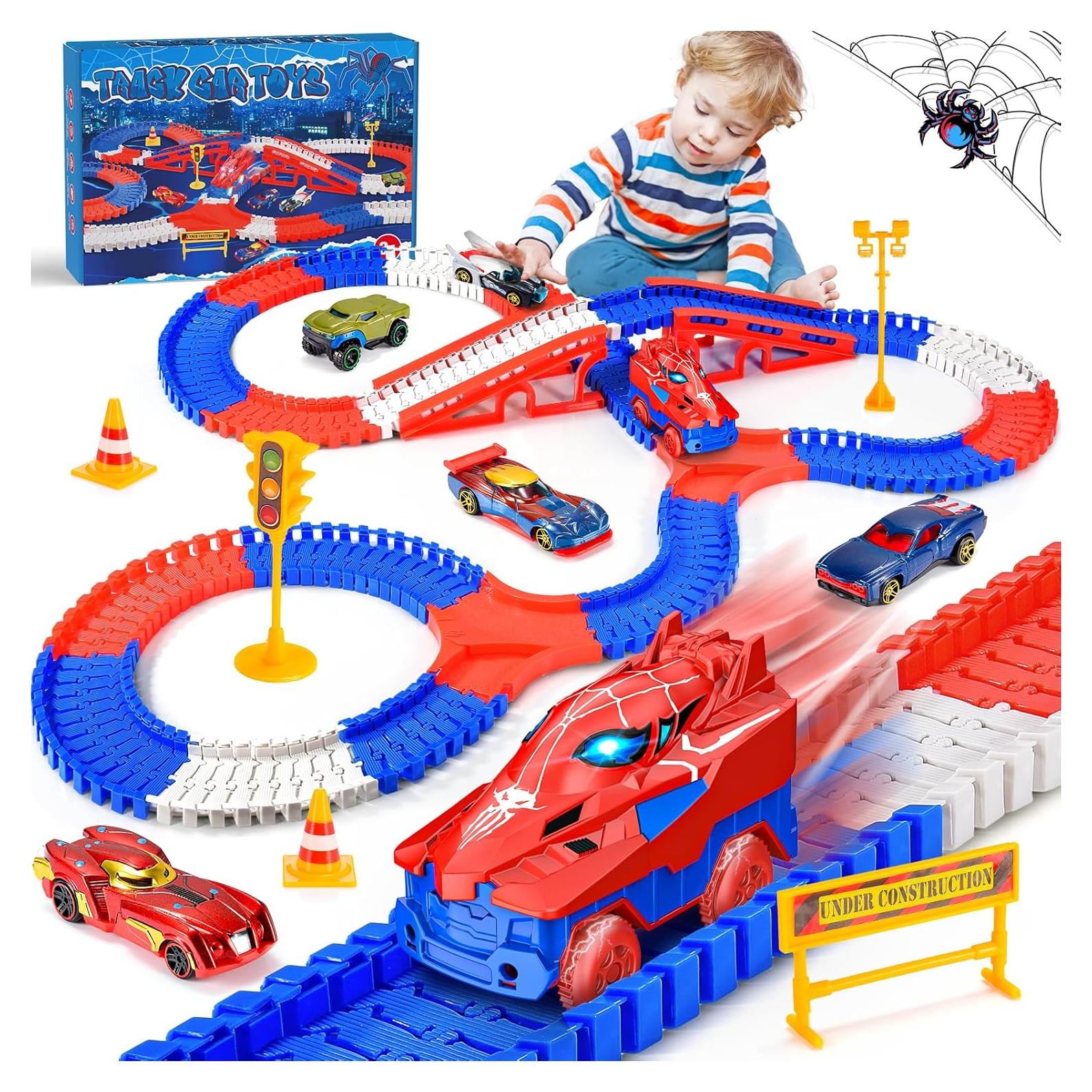 Pista de Carreras Araña Aetyni 251 Piezas para Niños 3-8 Años