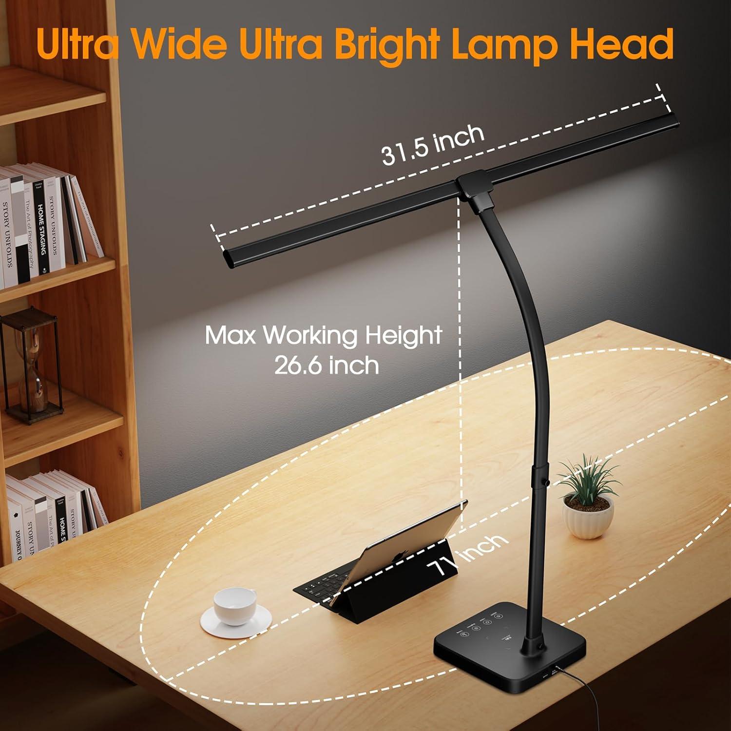 Lámpara de Escritorio LED ShineTech U19TT 24W Carga Inalámbrica