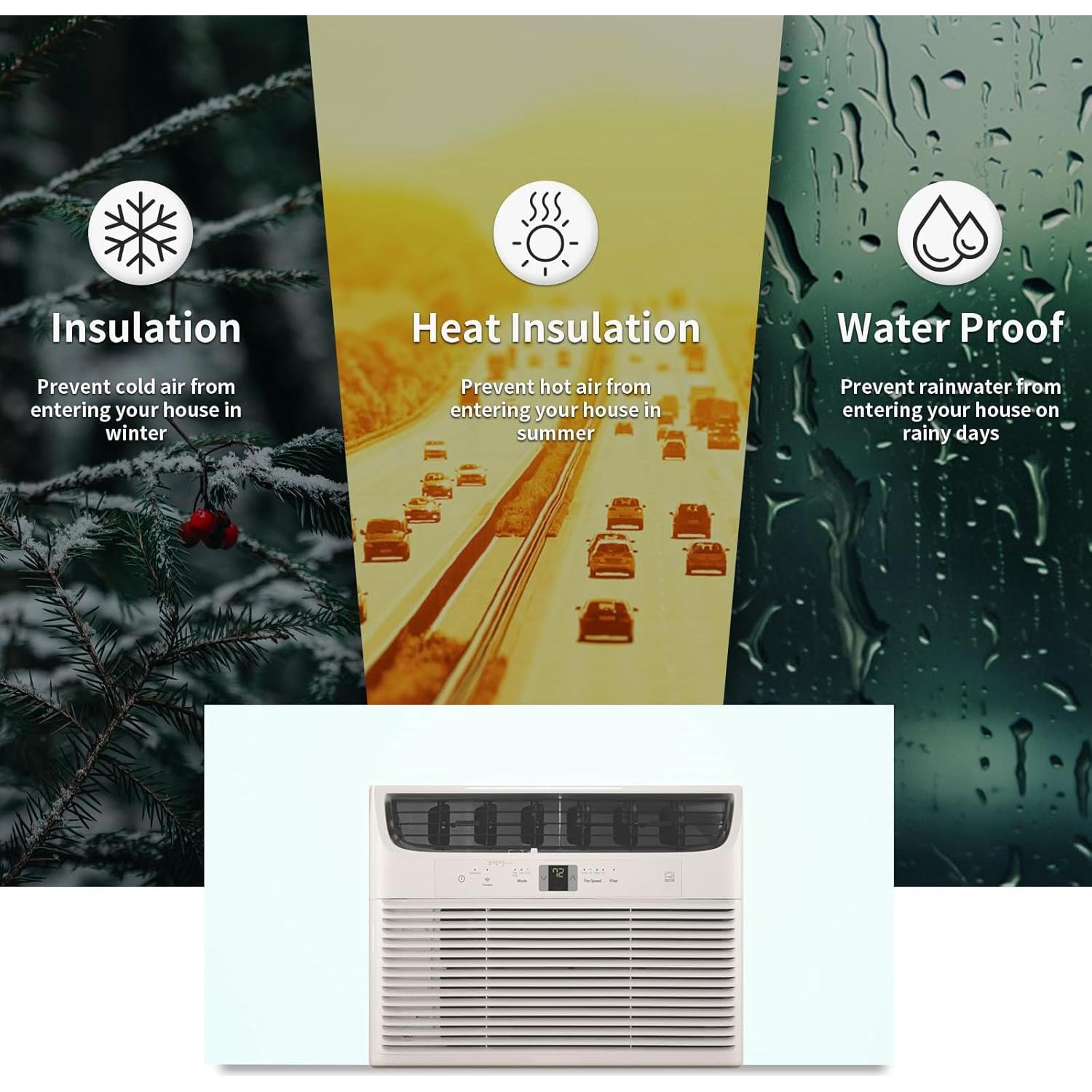 Panel Aislante Lateral Aire Acondicionado ZENGSHI 99x43cm Blanco