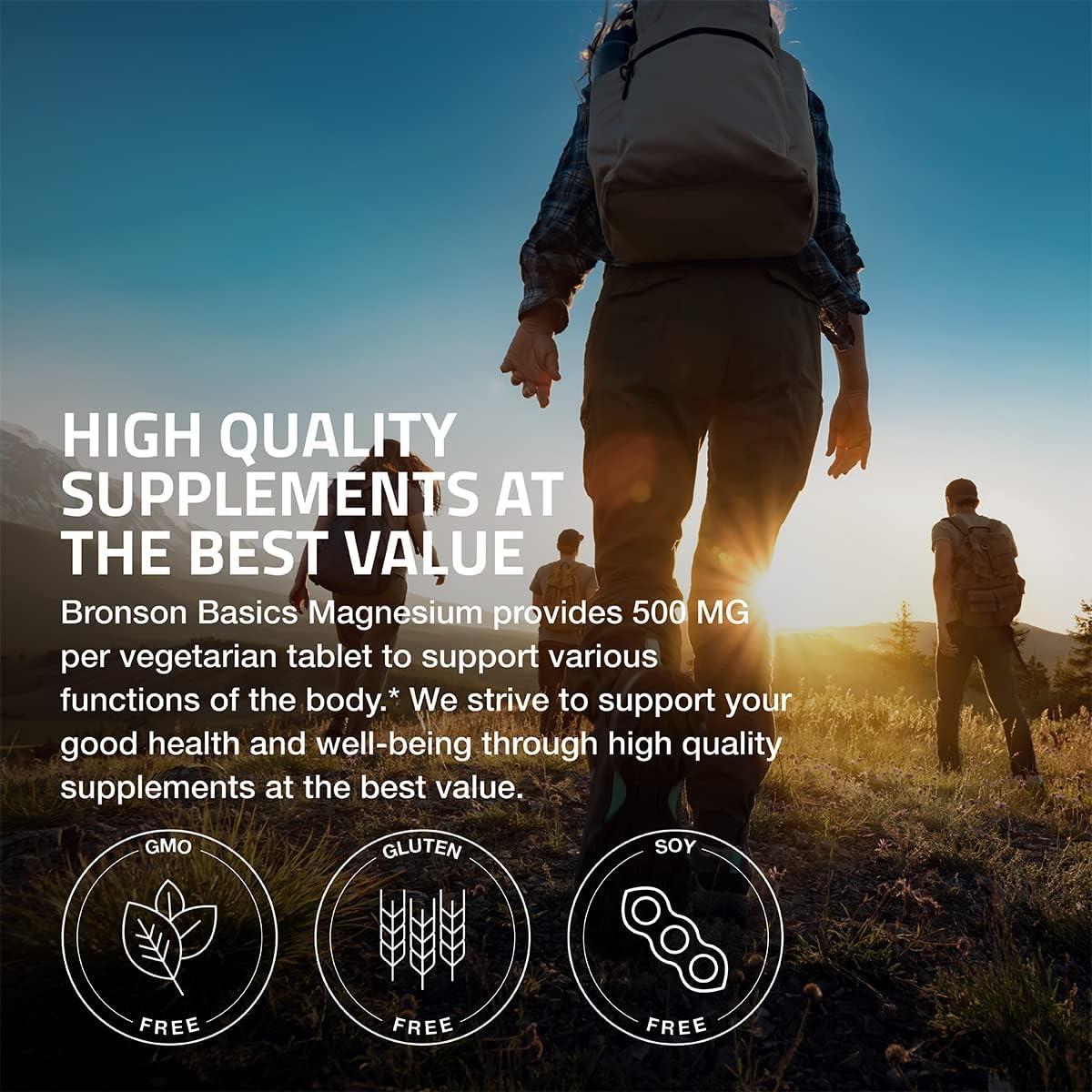 Bronson Magnesio 500 MG - 120 Tabletas Vegetarianas Salud Ósea