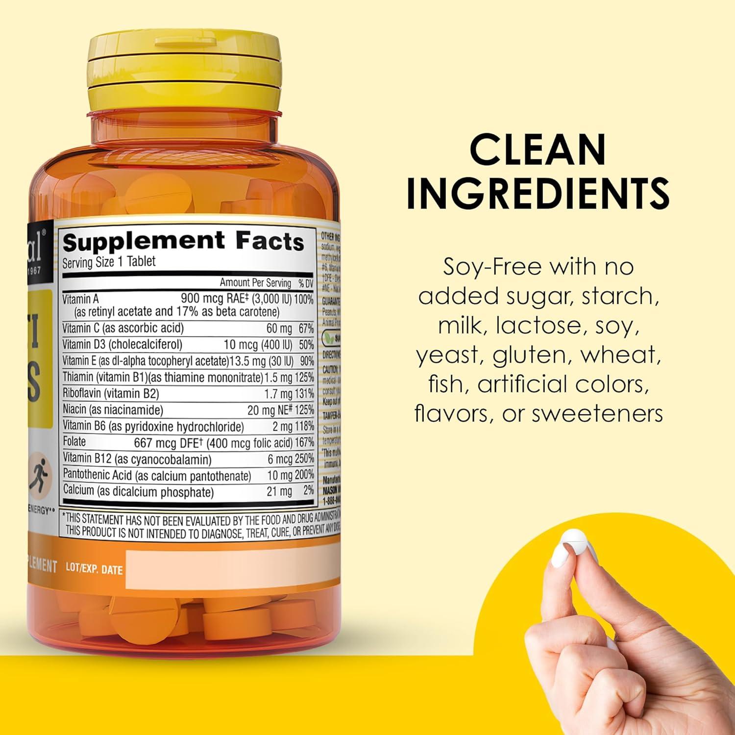 Mini Multivitaminas Mason Natural 100 Días A, C, D3, E, B