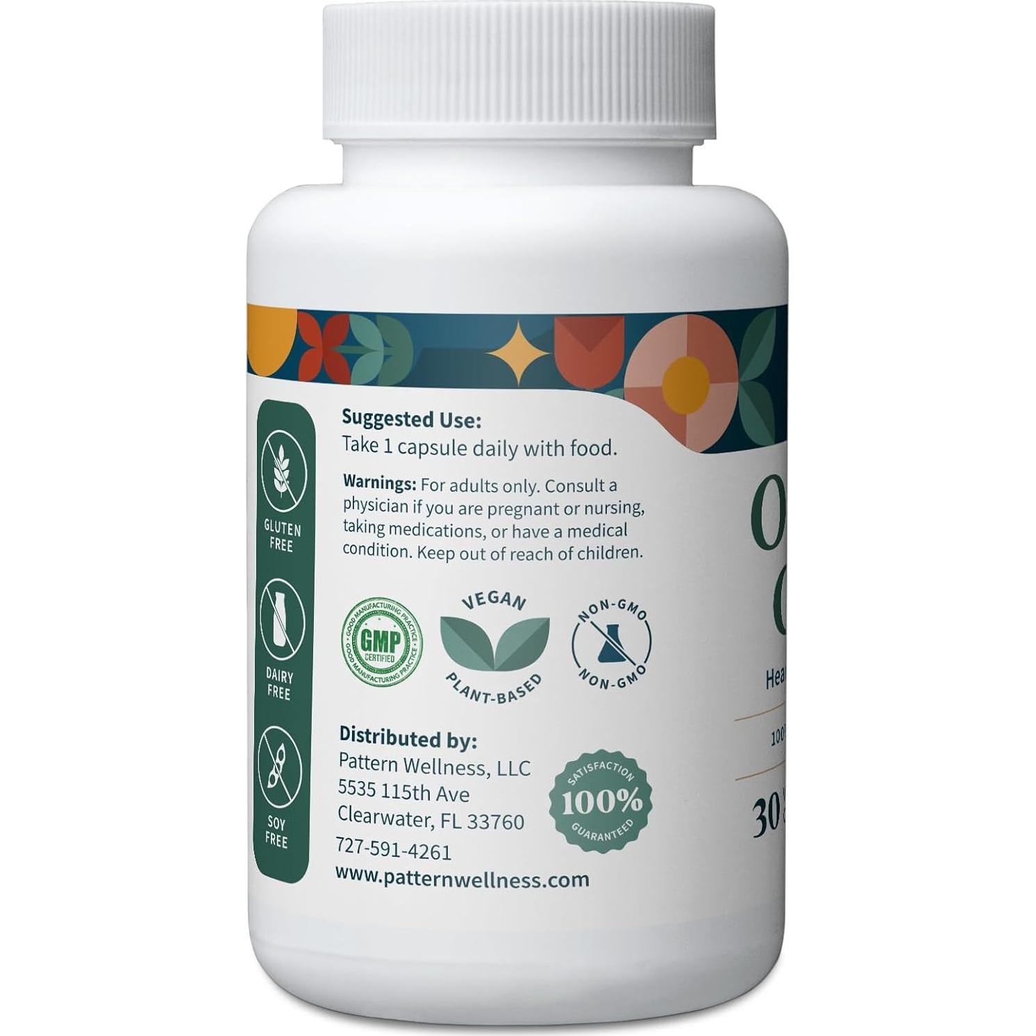Ajo Orgánico Sin Olor Pattern Wellness 1000mg 30 Cápsulas Veganas