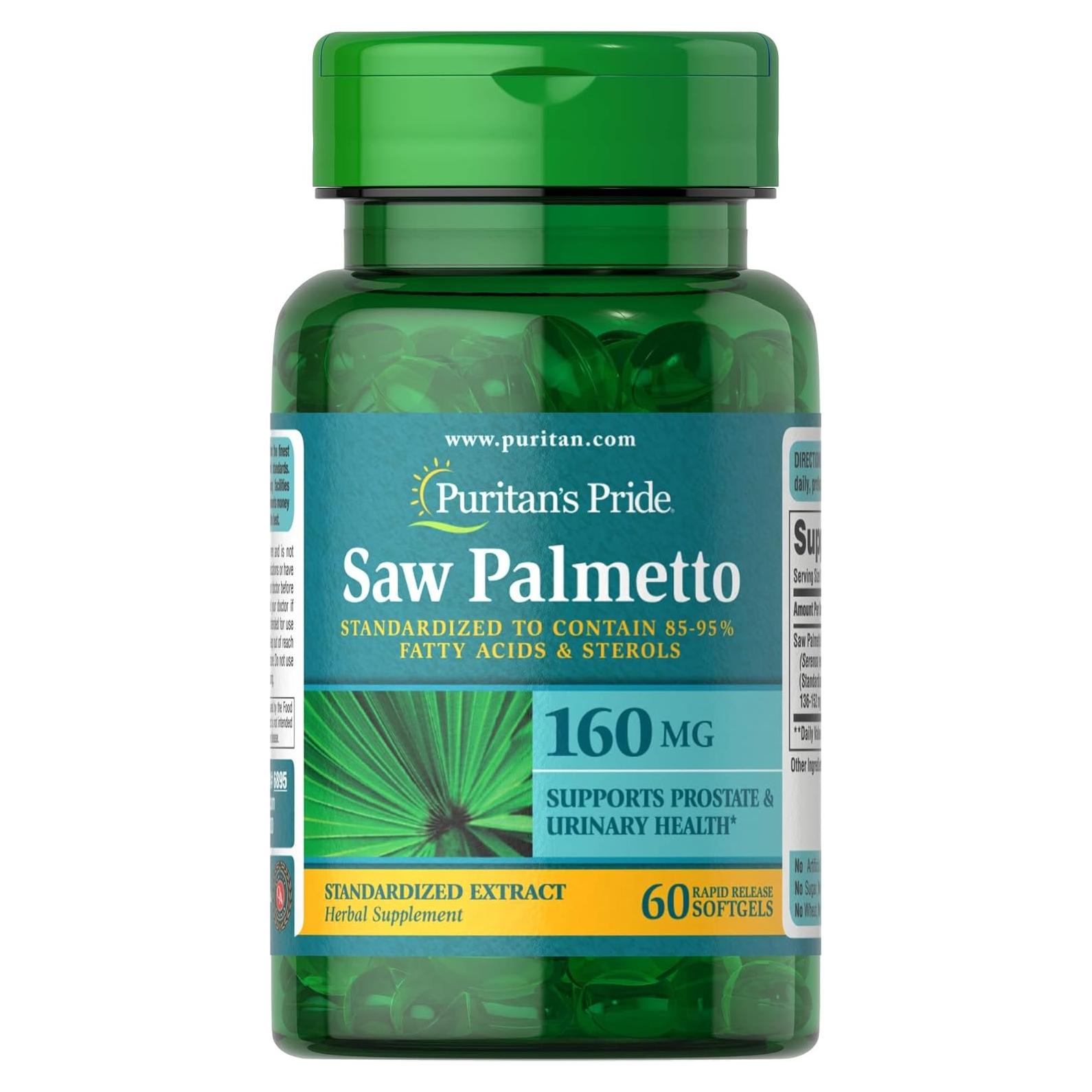 Extracto de Saw Palmetto Puritan's Pride 160mg 60 Cápsulas