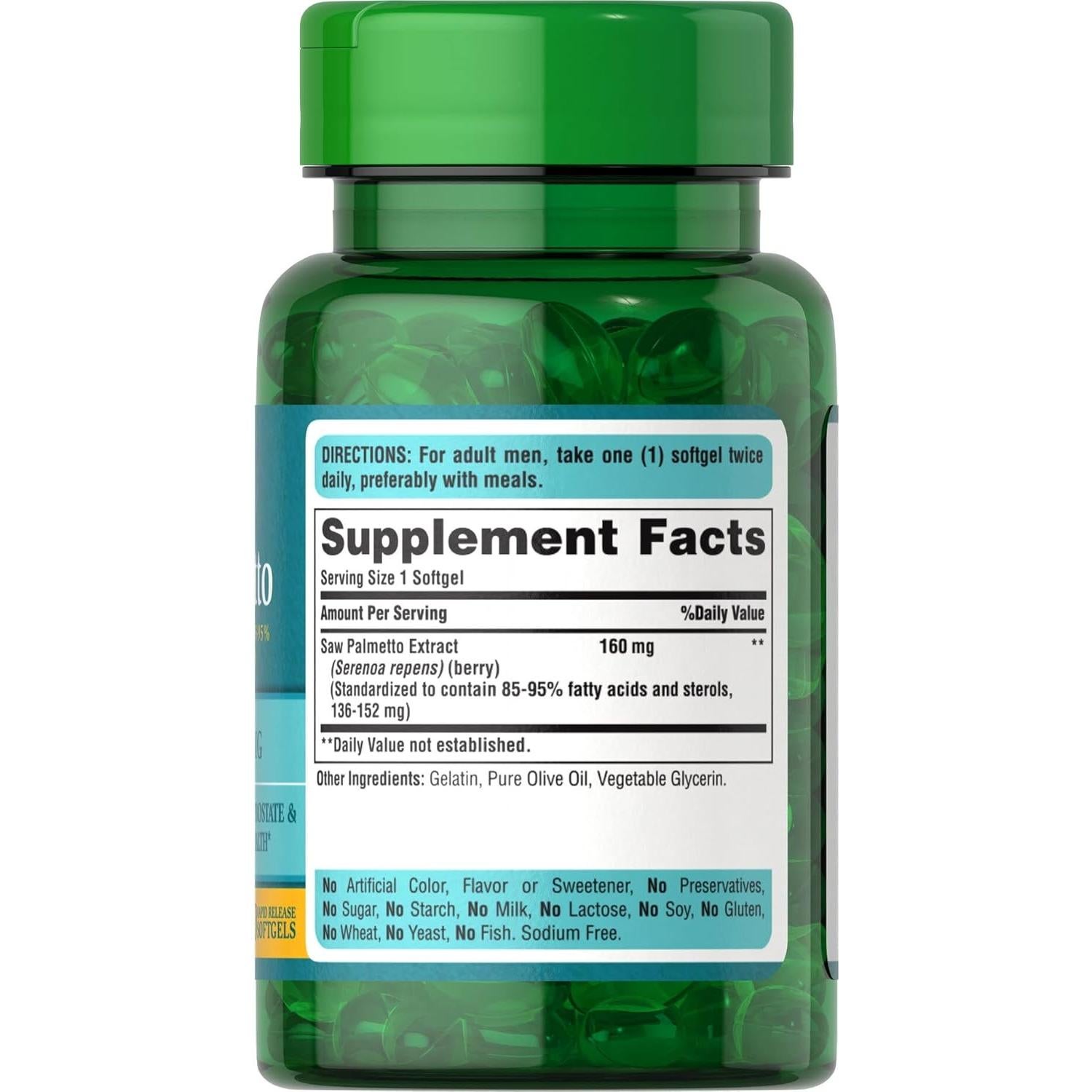 Extracto de Saw Palmetto Puritan's Pride 160mg 60 Cápsulas