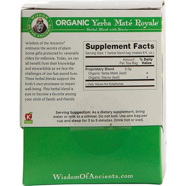 Bolsitas de Té de Yerba Maté Orgánica Royale 16 Cuentas