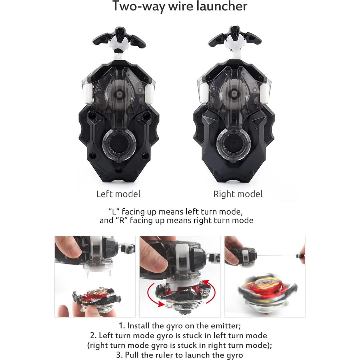 Juego de 10 Tops Bey + Lanzadores + Caja Portátil WTUME