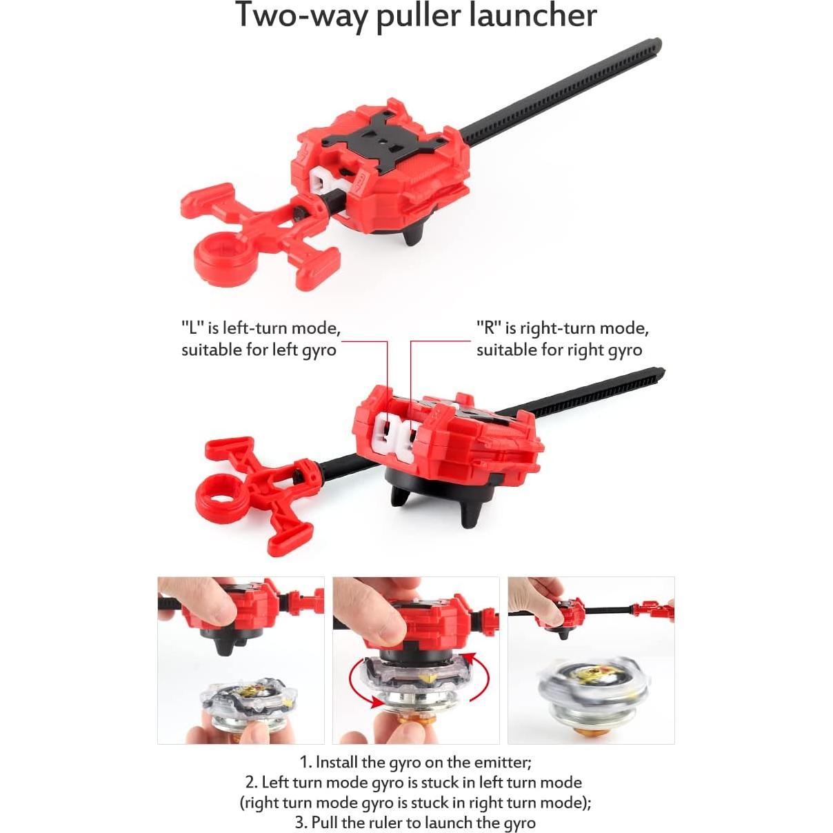 Juego de Trompos de Combate FGFXL 10 Gyros 2 Lanzadores