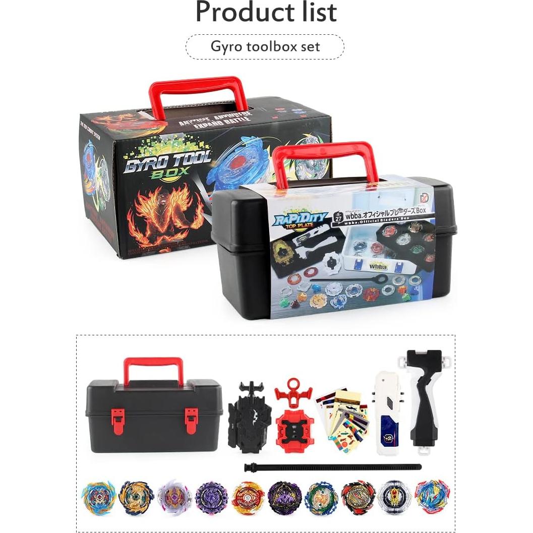 Juego de Trompos de Combate FGFXL 10 Gyros 2 Lanzadores