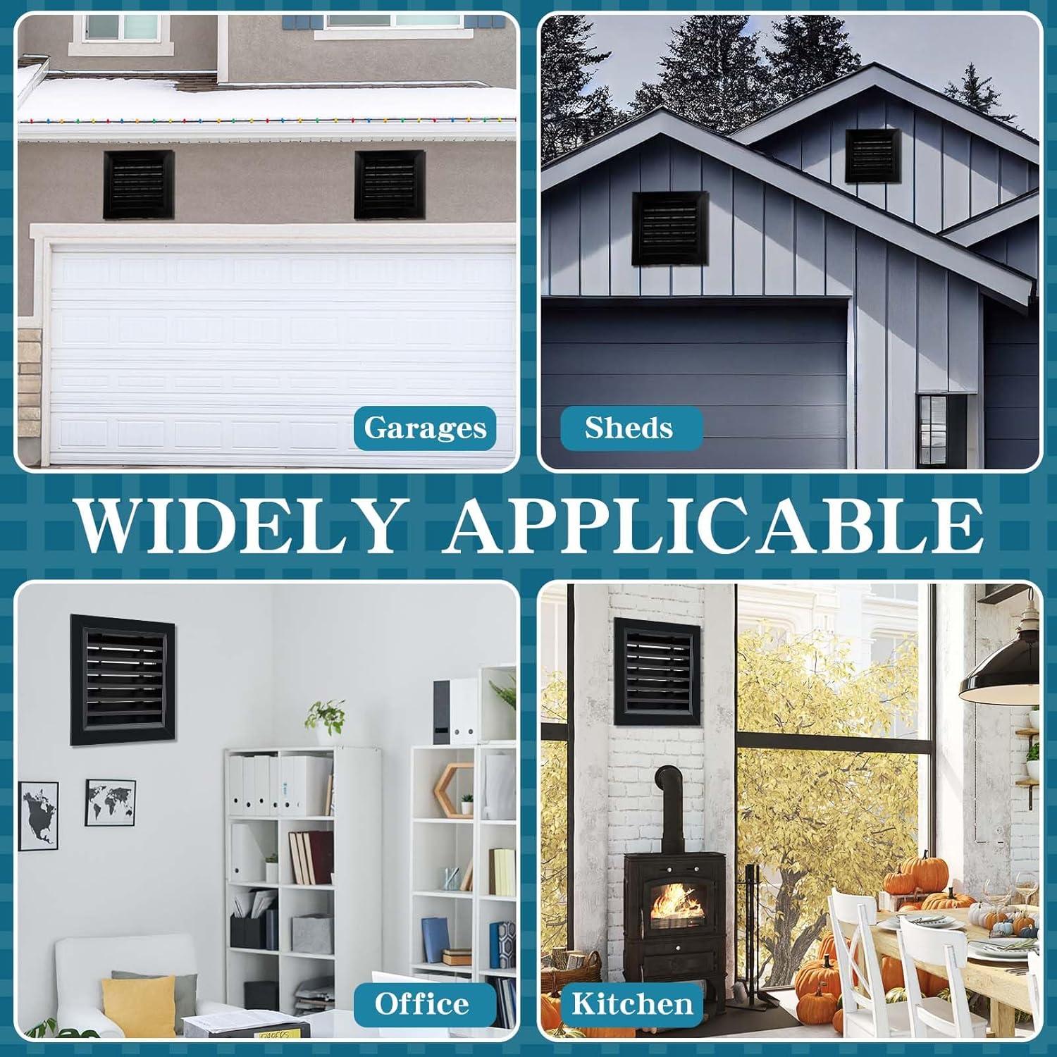 Ventilación de Tejado Gisafai 10x10 cm 2 Pcs Aluminio Negro