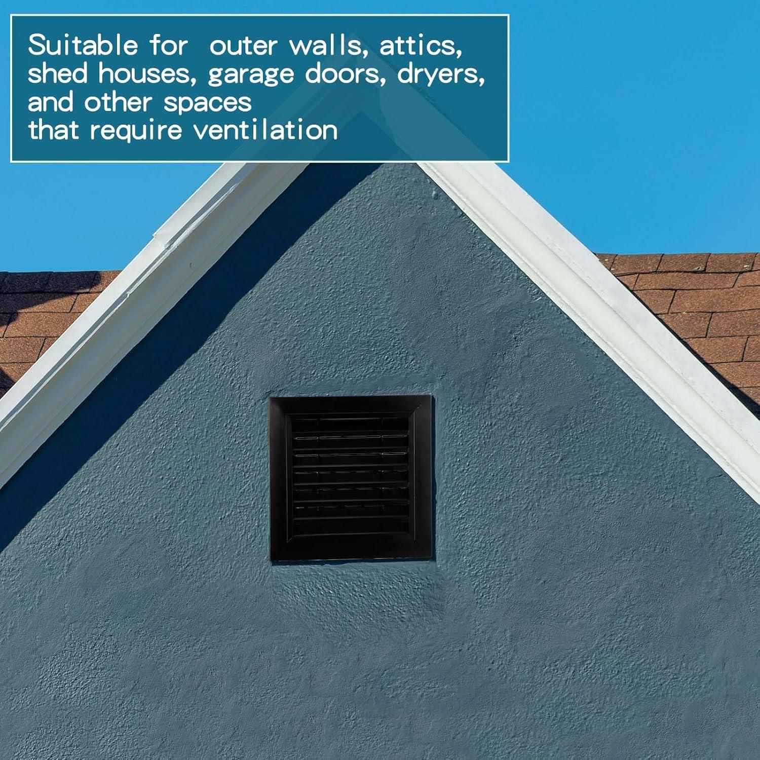 Ventilación de Tejado Gisafai 10x10 cm 2 Pcs Aluminio Negro