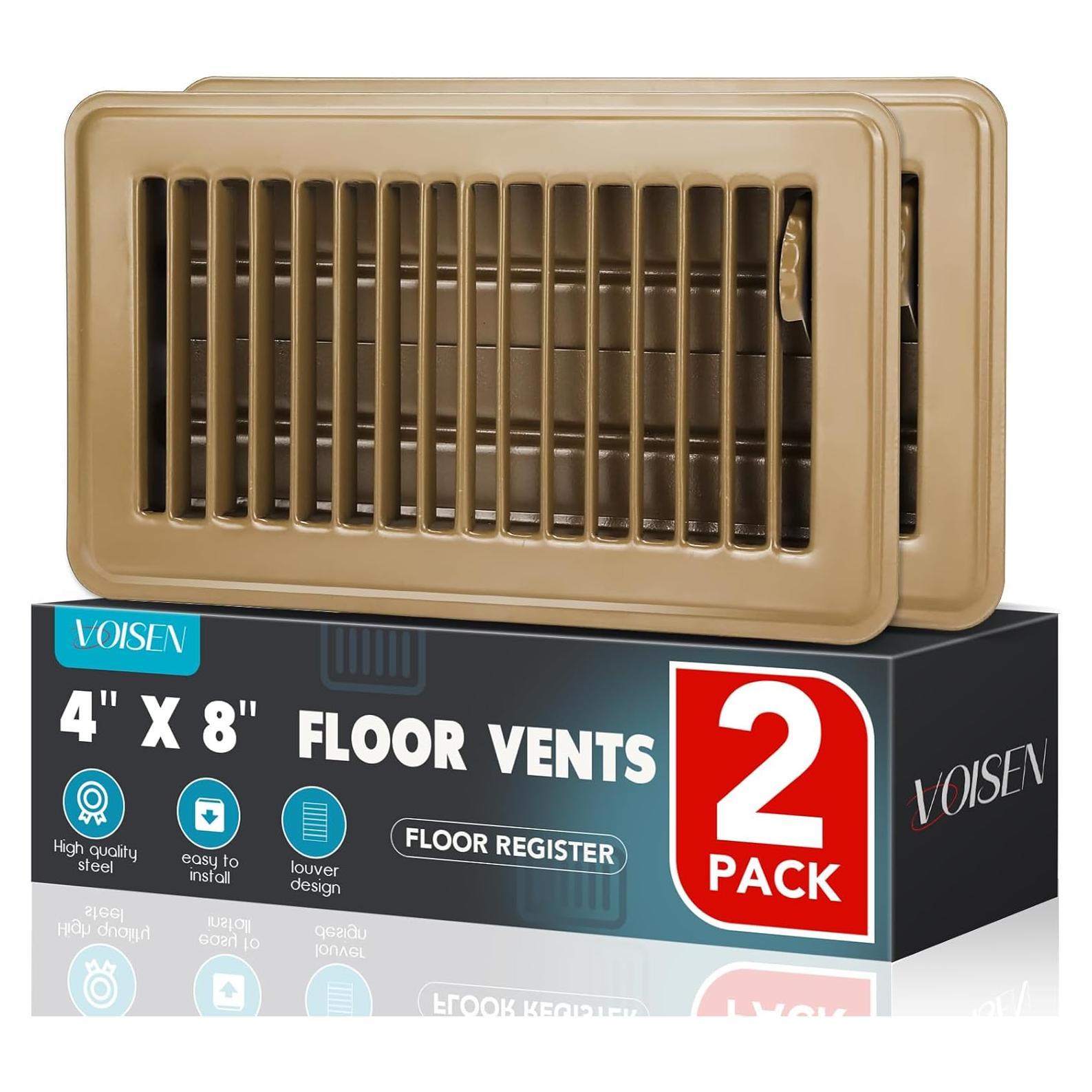 Registro de Piso VOISEN 10x20 cm Marrón 2 Piezas Acero