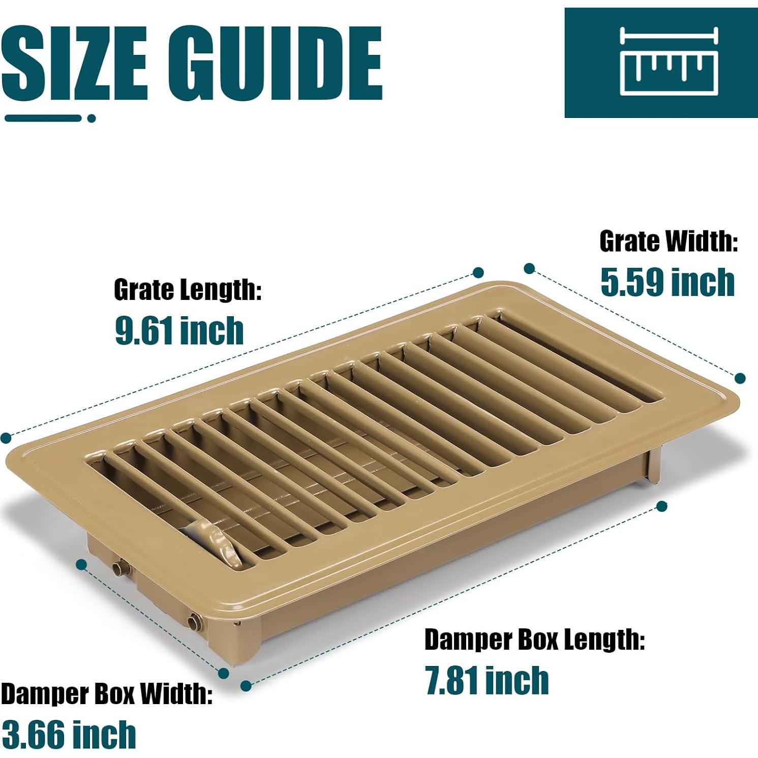 Registro de Piso VOISEN 10x20 cm Marrón 2 Piezas Acero