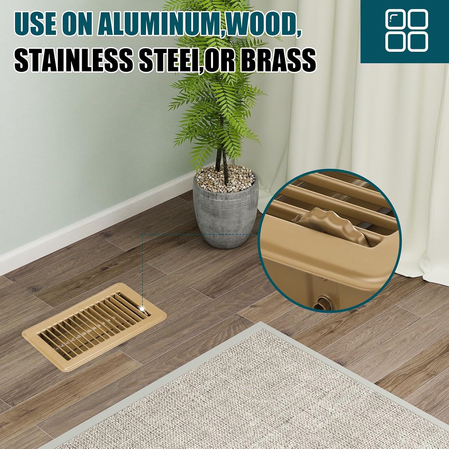 Registro de Piso VOISEN 10x20 cm Marrón 2 Piezas Acero