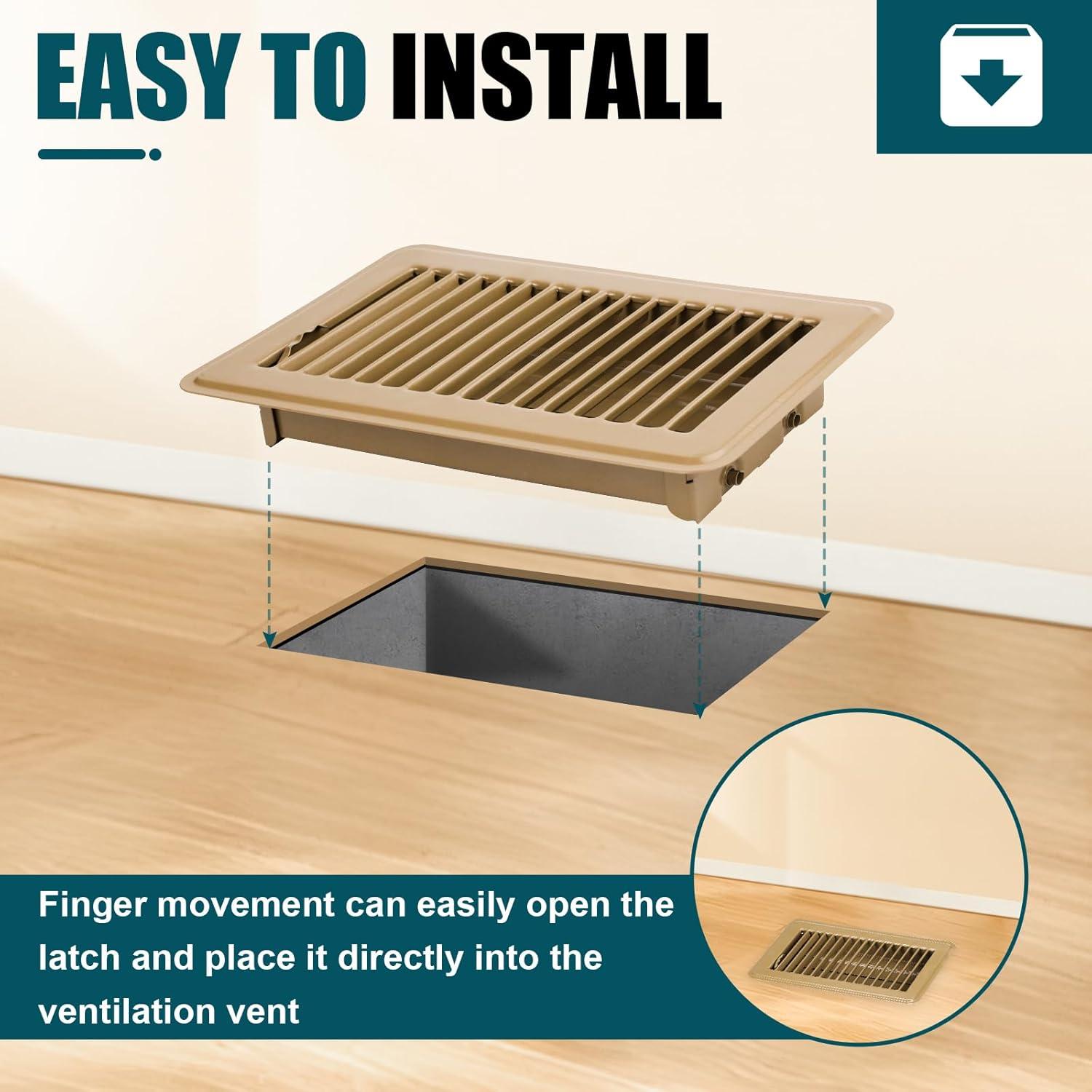 Registro de Piso VOISEN 10x20 cm Marrón 2 Piezas Acero