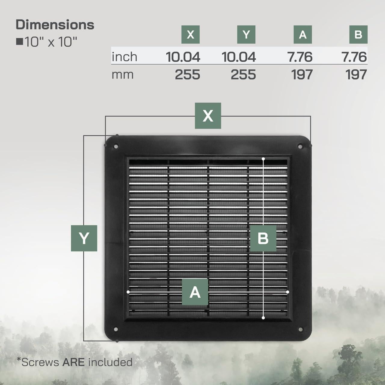 Cubierta de Ventilación de Aire de Retorno 25x25cm Vent Systems
