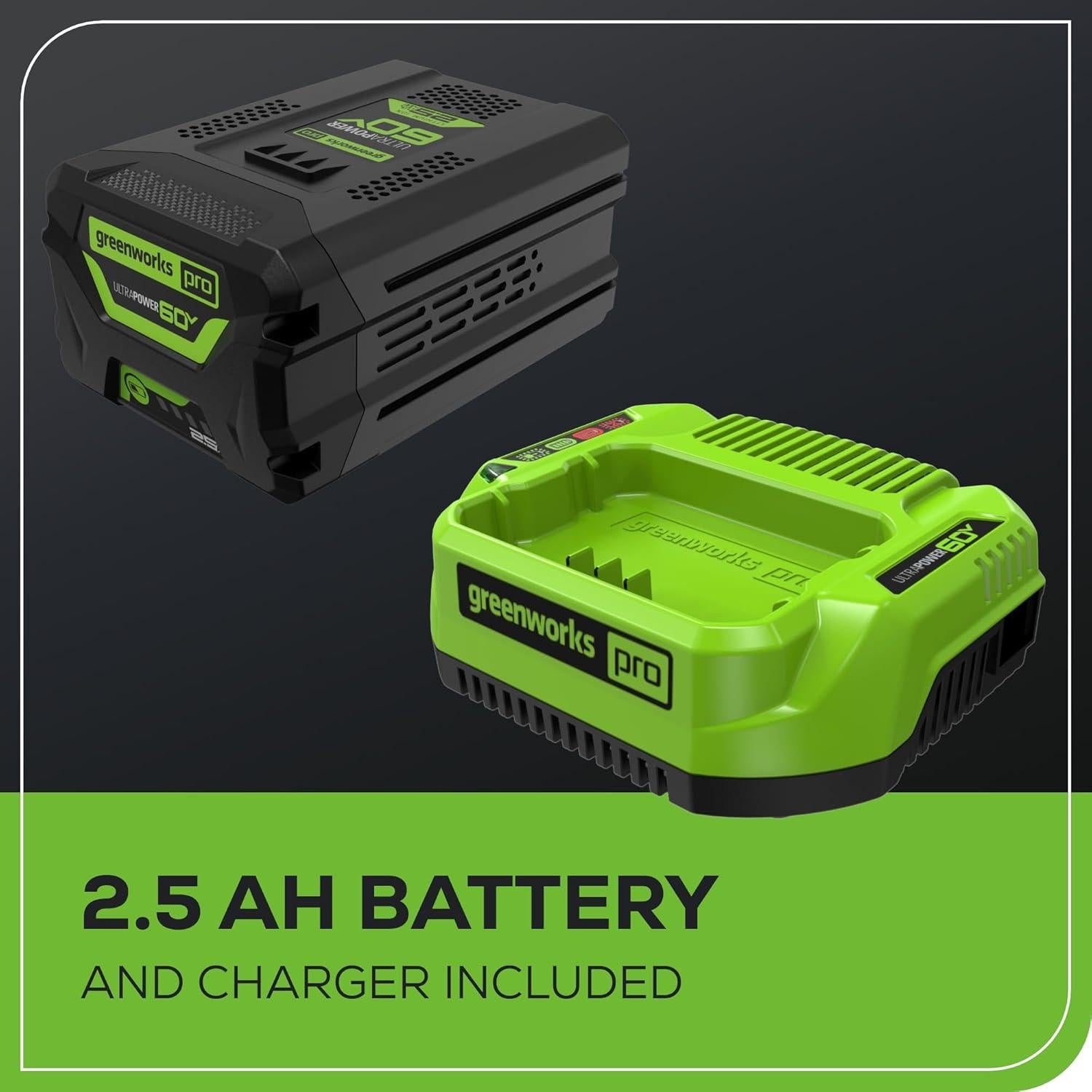 Soplador de Hojas Greenworks 60V 610 CFM Batería 2.5Ah