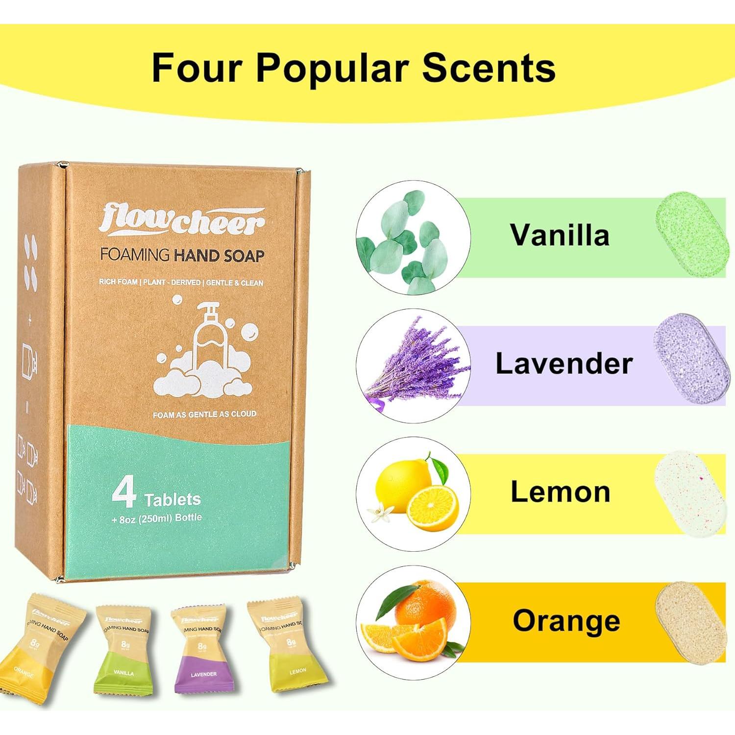 Kit de Dispensador de Jabón Espumoso Flowcheer 11 oz + 4 Tabletas