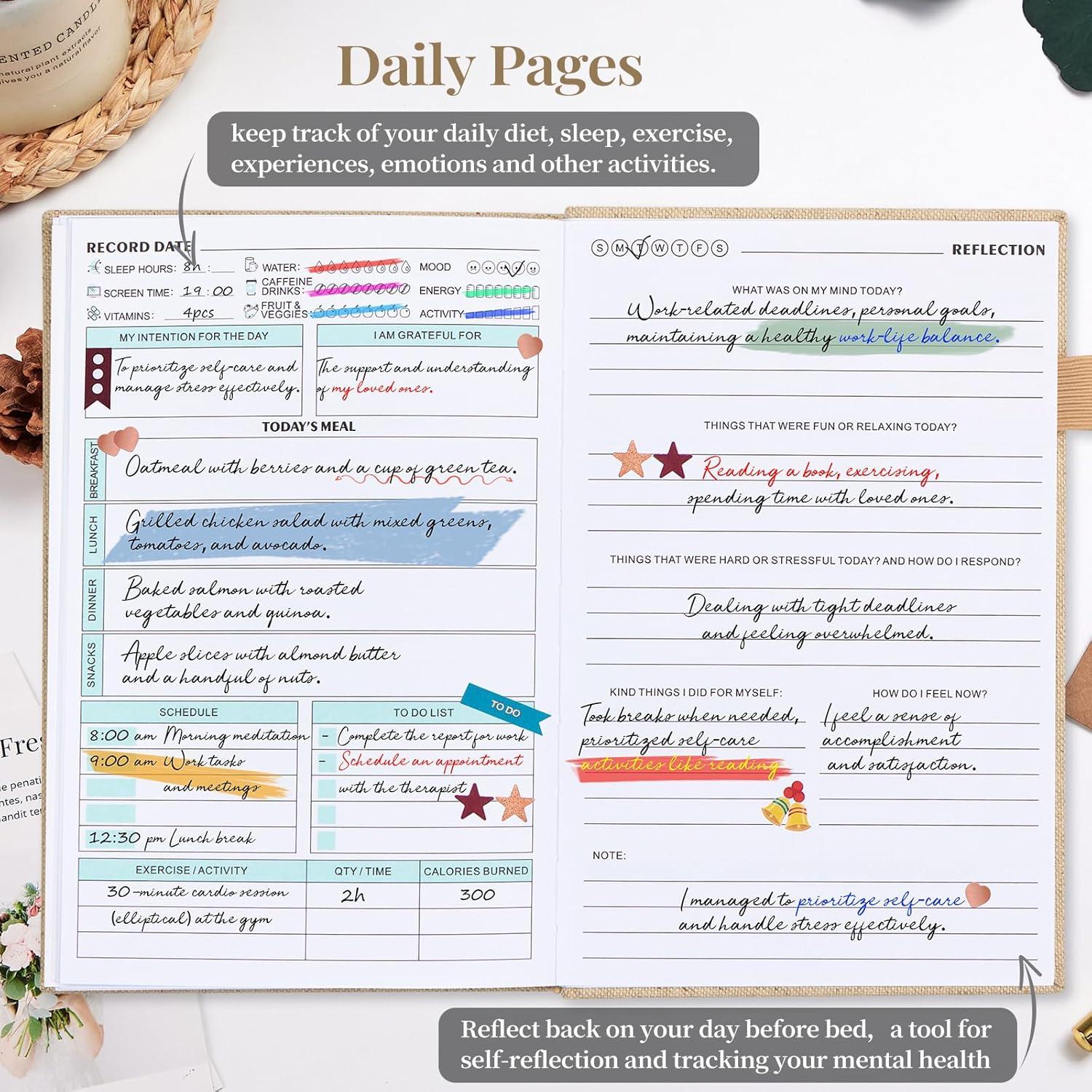 Diario de Salud Mental 5 Minutos al Día A5 Beige - Cuidado Personal