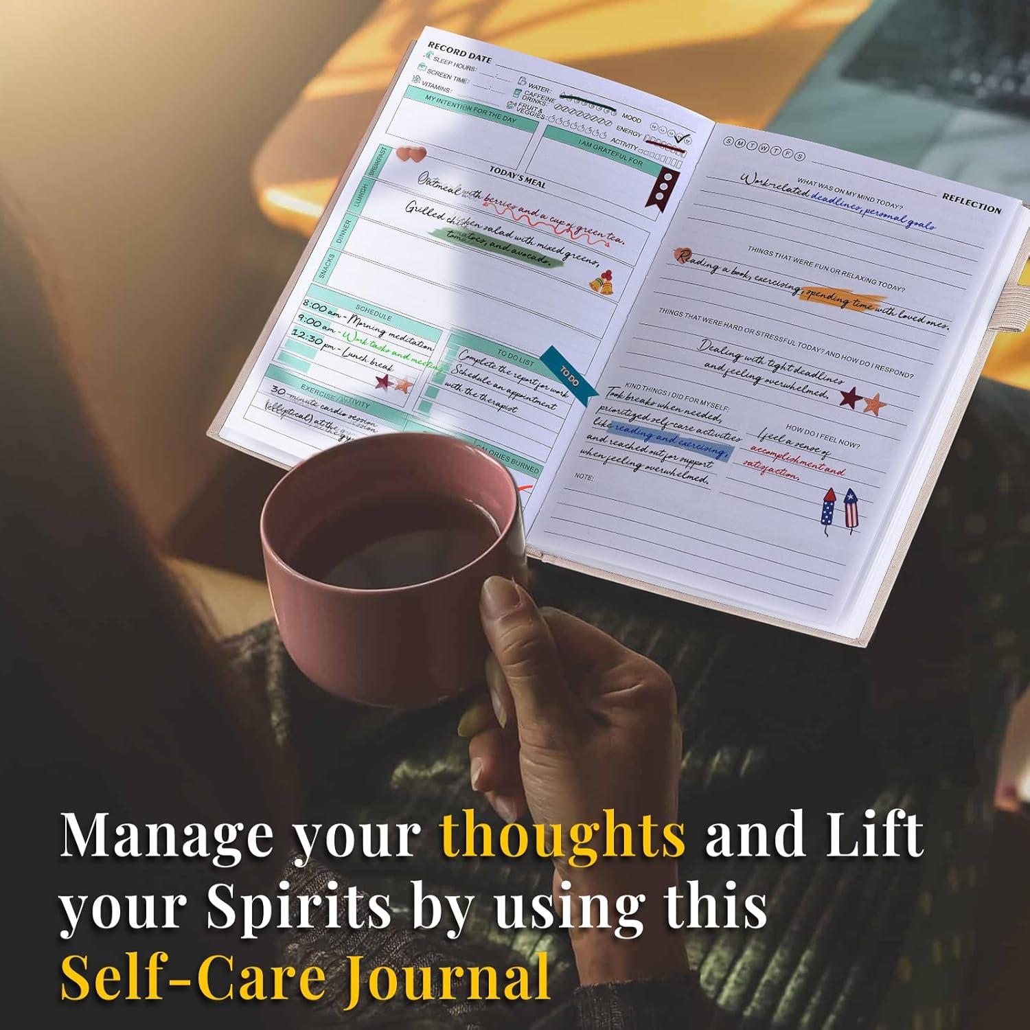 Diario de Salud Mental 5 Minutos al Día A5 Beige - Cuidado Personal