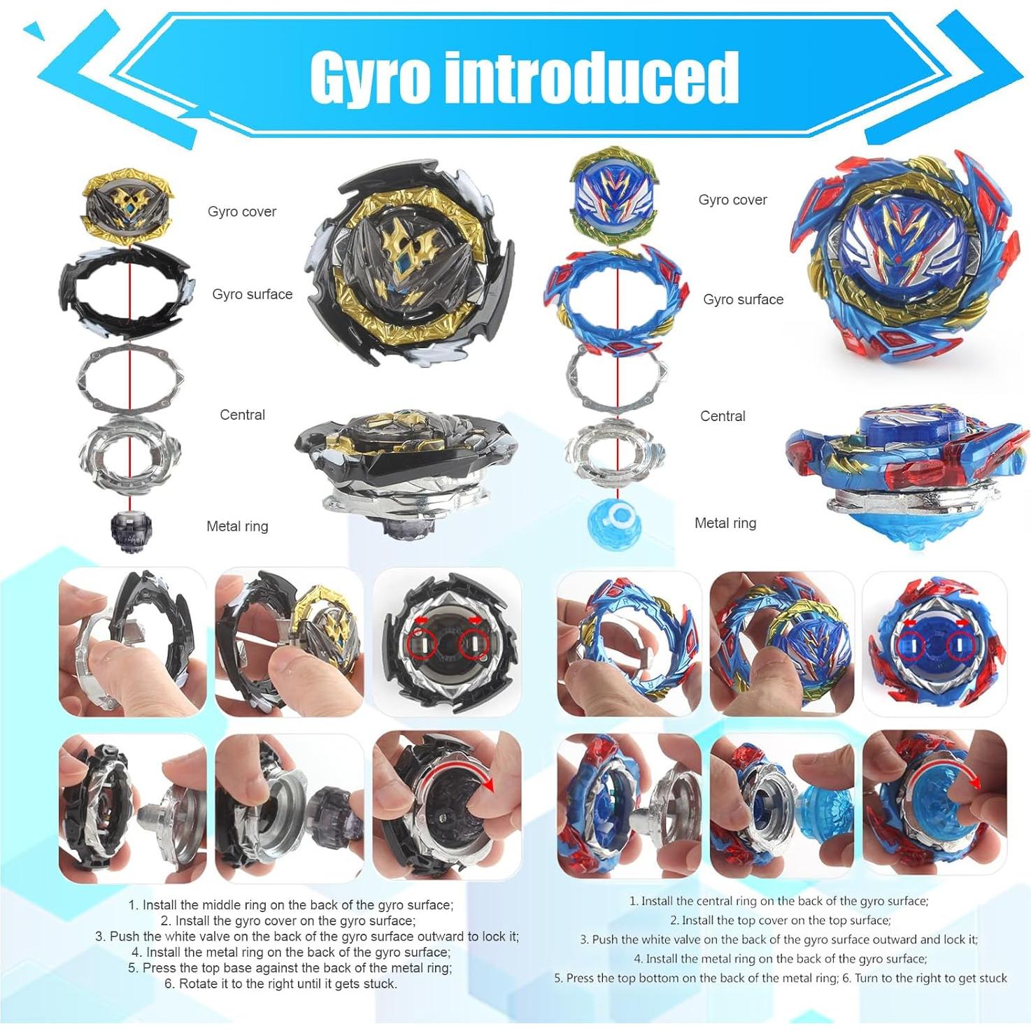 Conjunto Bey Burst Turbo B187+B180 con lanzador y peonzas