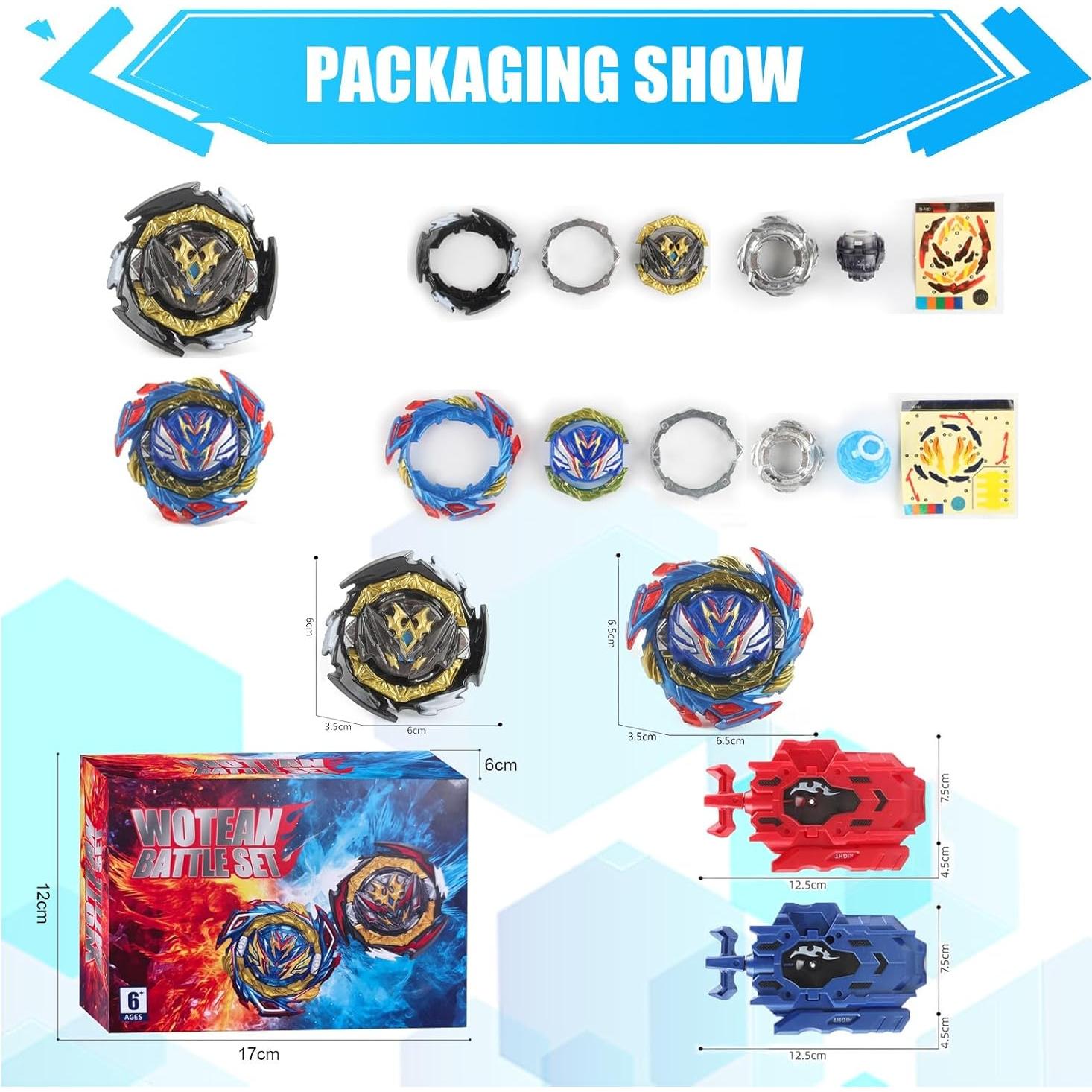 Conjunto Bey Burst Turbo B187+B180 con lanzador y peonzas