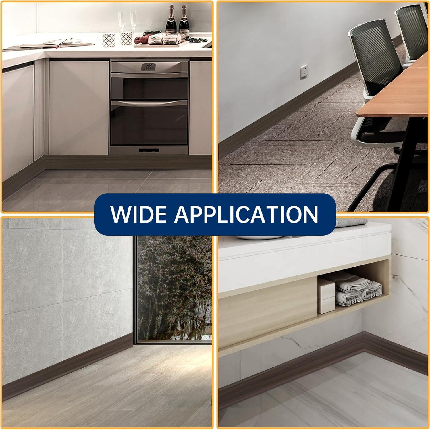 Moldura de Zócalo Flexible Autoadhesiva Heonay 4" x 6.1m Roble Marrón