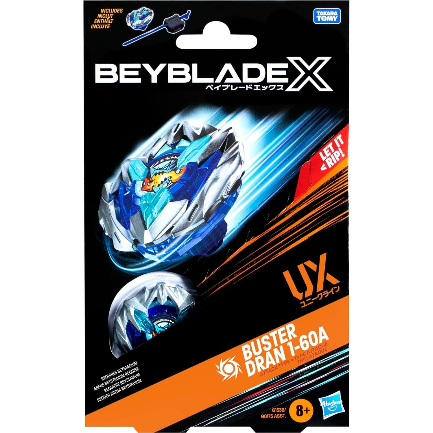 Beyblade X Buster Dran 1-60A UX Tipo Ataque con Lanzador