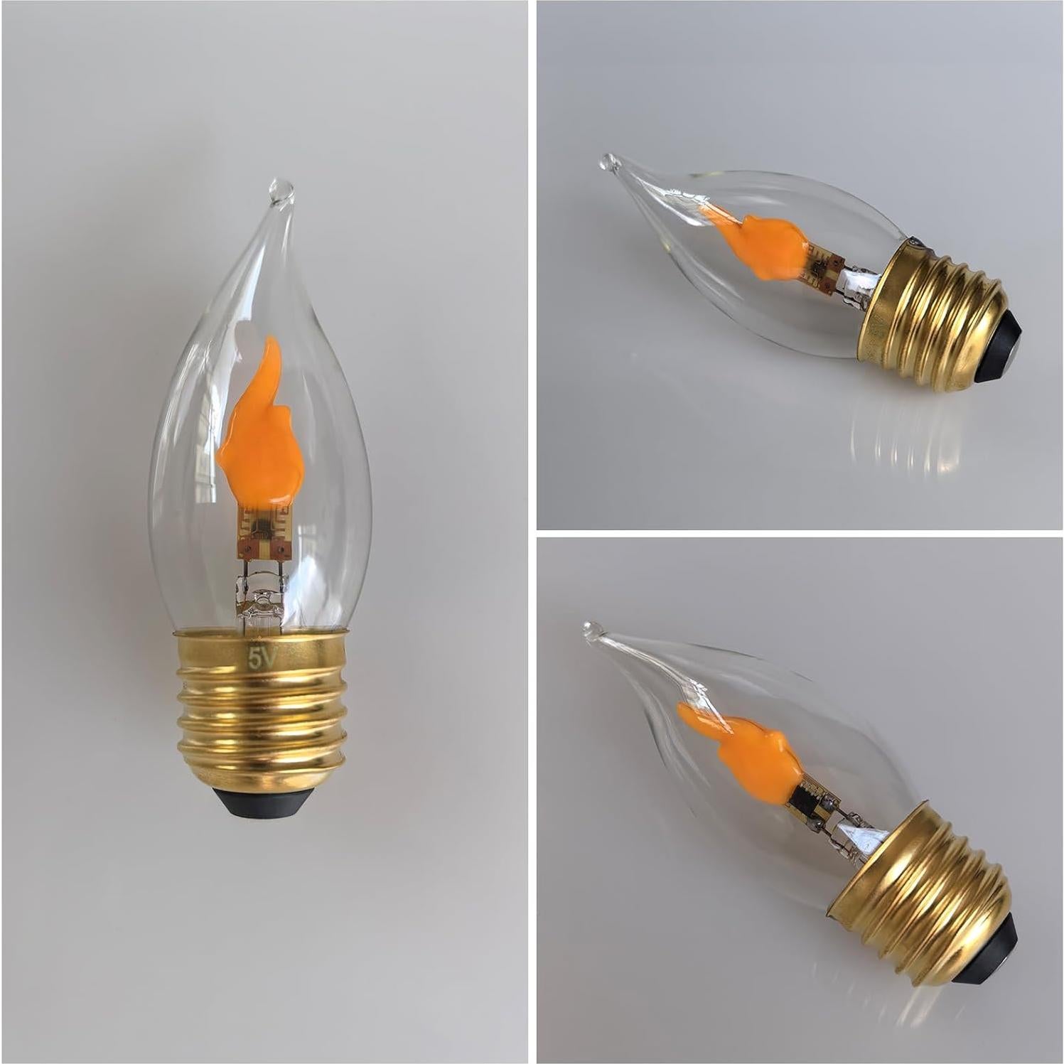 Bombilla LED de Llama C35 CHULEIBACUI 1800K E26 2W 2Pack