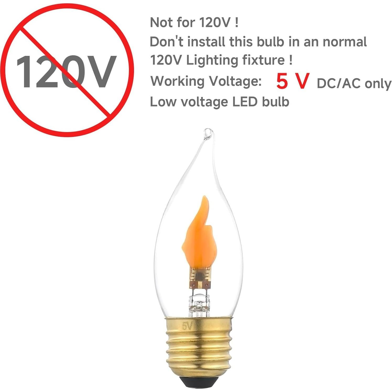 Bombilla LED de Llama C35 CHULEIBACUI 1800K E26 2W 2Pack