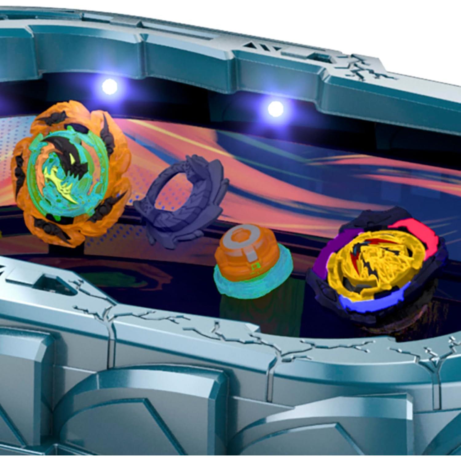 Beyblade Burst QuadStrike Light Ignite Battle Set Stadium, 2 Spinning Tops, and 2 Launchers, Toys for 8 Year Old Boys & Girls & Up (Amazon Exclusive)