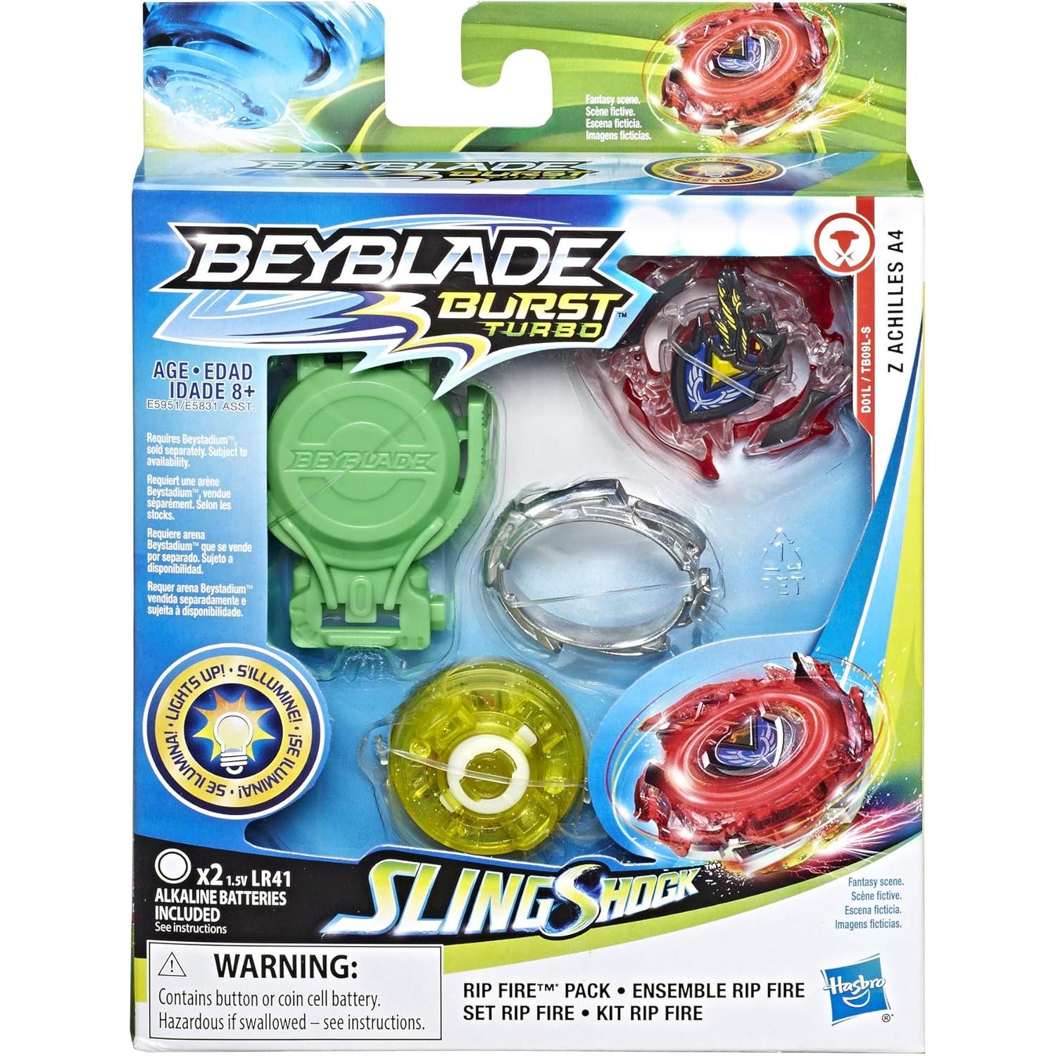 Beyblade Burst Sling Shock Z Achilles A4 con Lanzador Iluminado