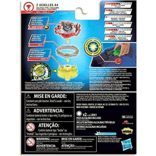 Beyblade Burst Sling Shock Z Achilles A4 con Lanzador Iluminado