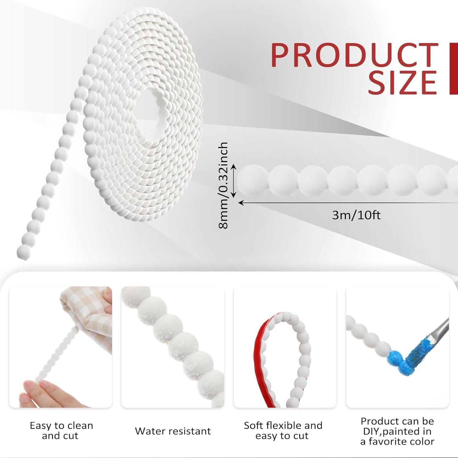 Moldura Flexible Autoadhesiva Leinuosen 3m Blanco PVC