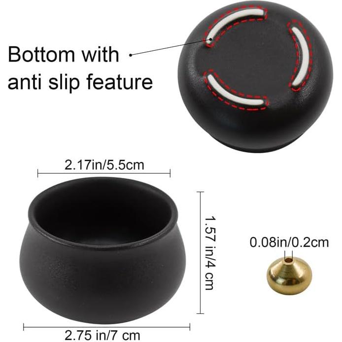 Soporte de Incienso Cerámica MrMrKura Redondo Negro 7cm