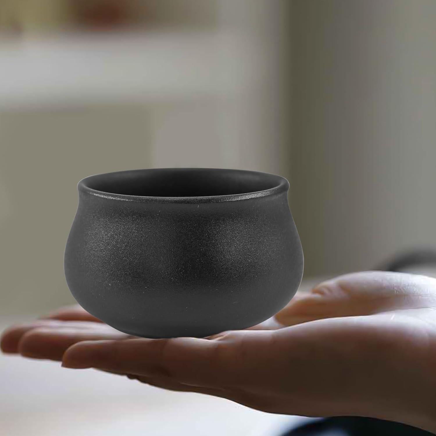 Soporte de Incienso Cerámica MrMrKura Redondo Negro 7cm