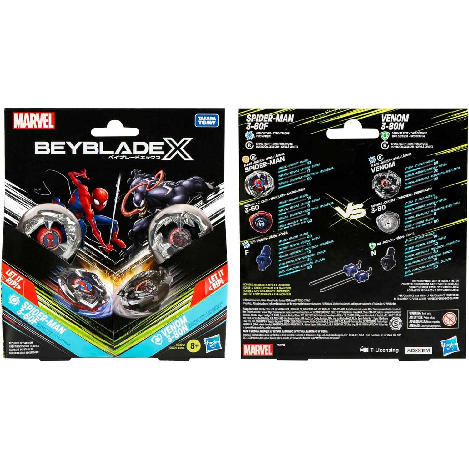 Beyblade X Marvel Spider-Man vs Venom Set Multipack 2 Tops