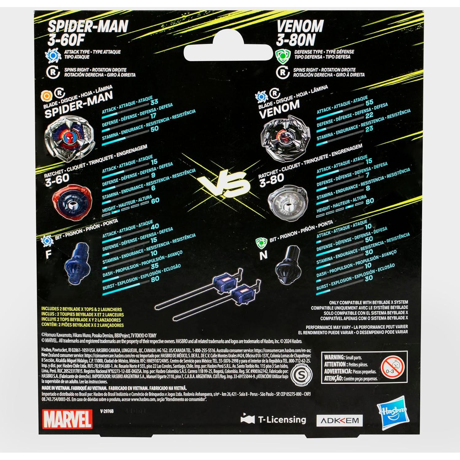 Beyblade X Marvel Spider-Man vs Venom Set Multipack 2 Tops