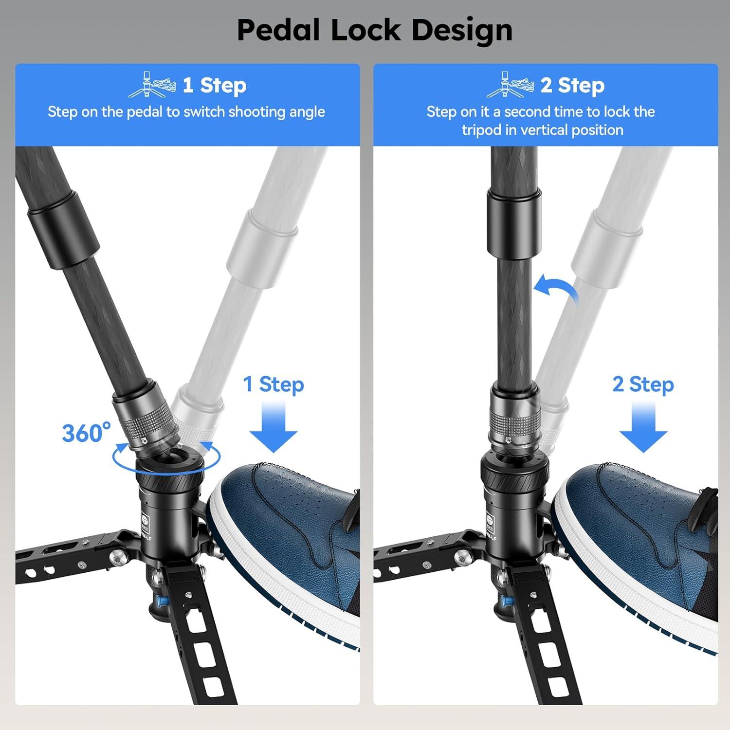 Monopod SIRUI SVM-145P de Fibra de Carbono 1.49kg con Pedal