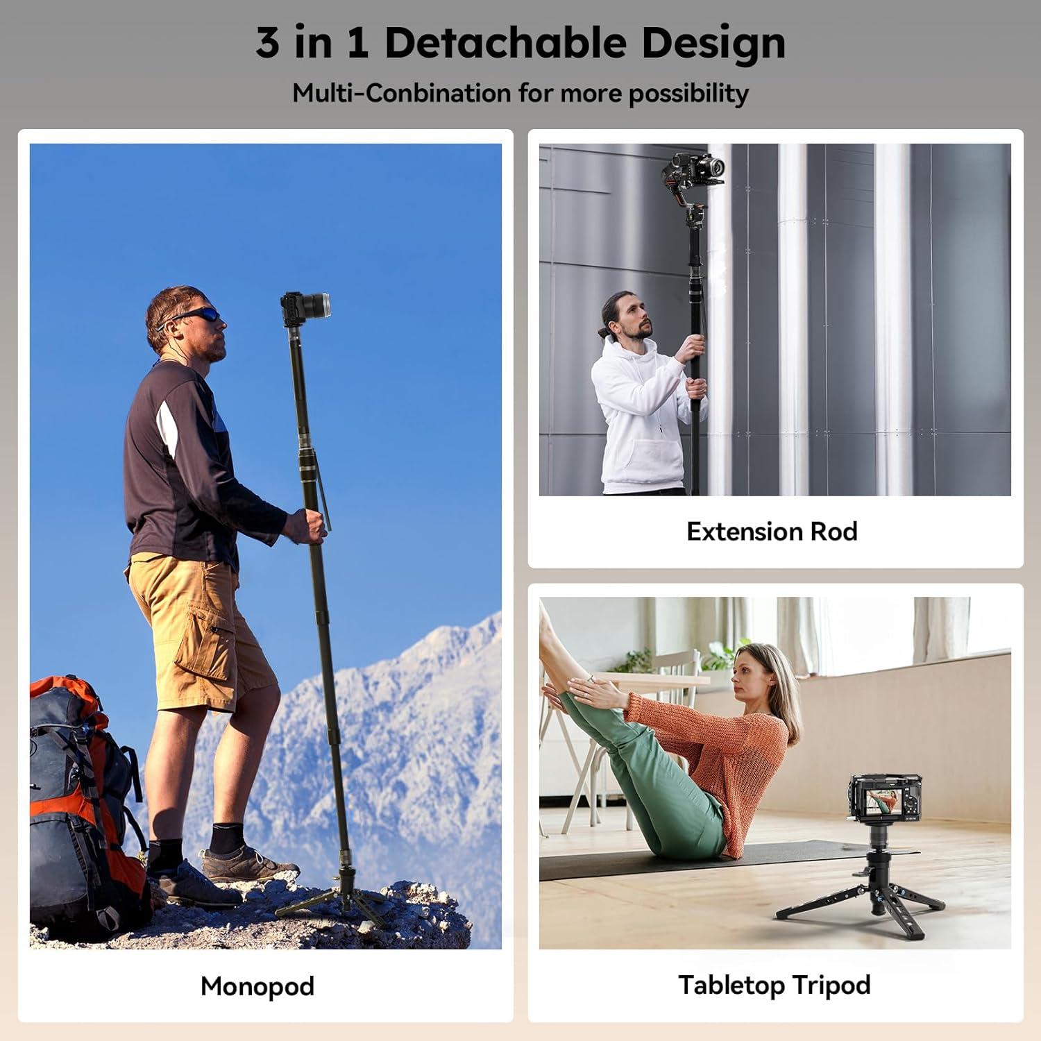 Monopod SIRUI SVM-145P de Fibra de Carbono 1.49kg con Pedal