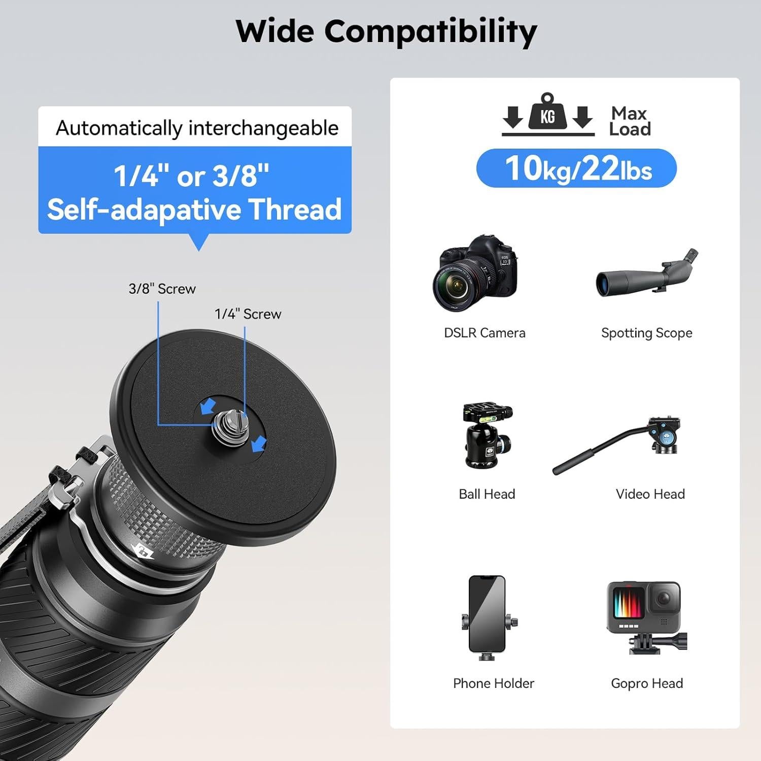 Monopod SIRUI SVM-145P de Fibra de Carbono 1.49kg con Pedal