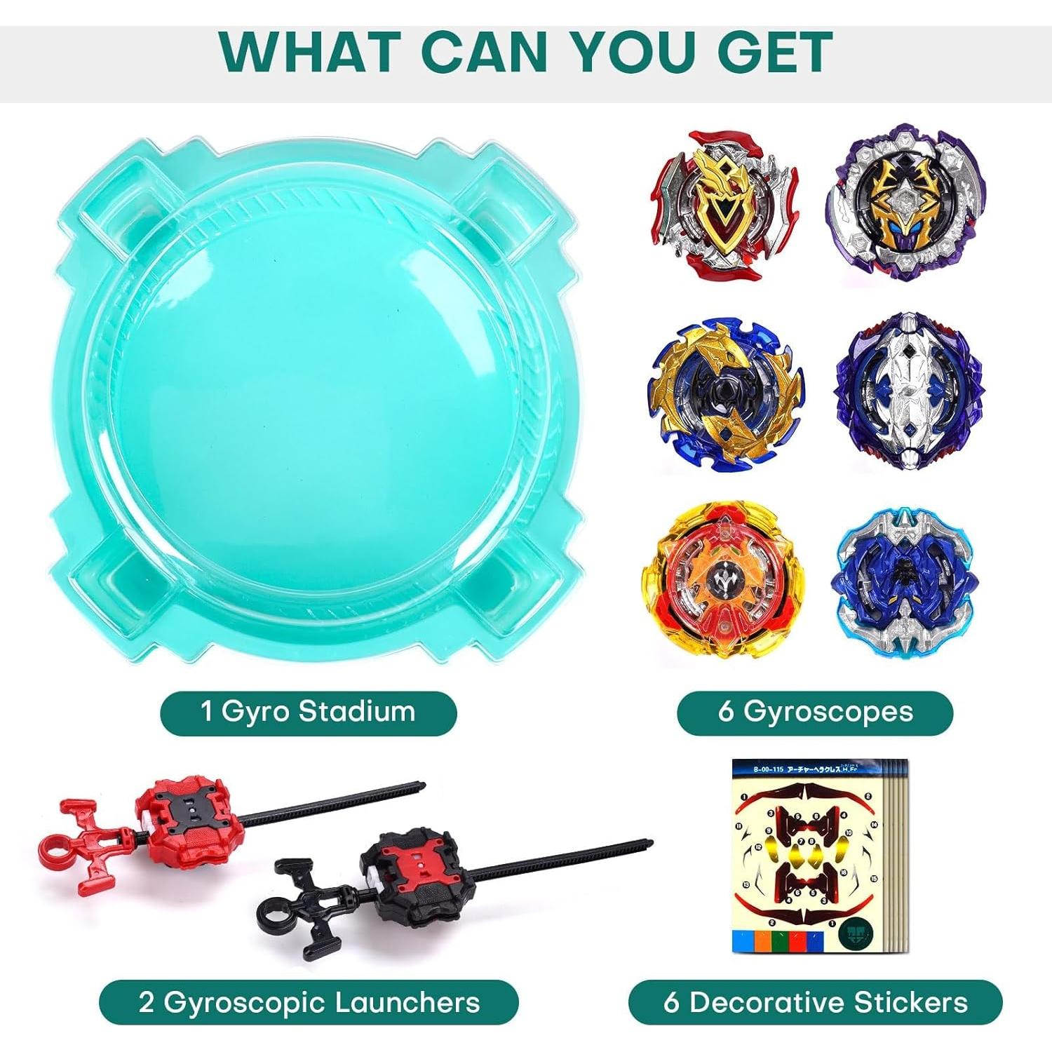 COCOFOX Juego de Peonzas de Batalla con Estadio y Lanzadores