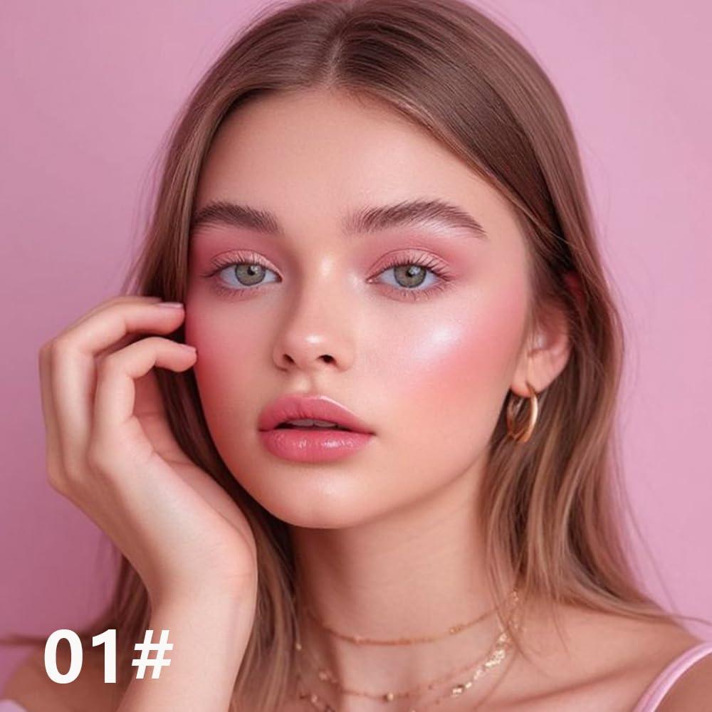 Rubor Marmoleado Horneado FeiCuiYun 2-en-1 Crema Rosa