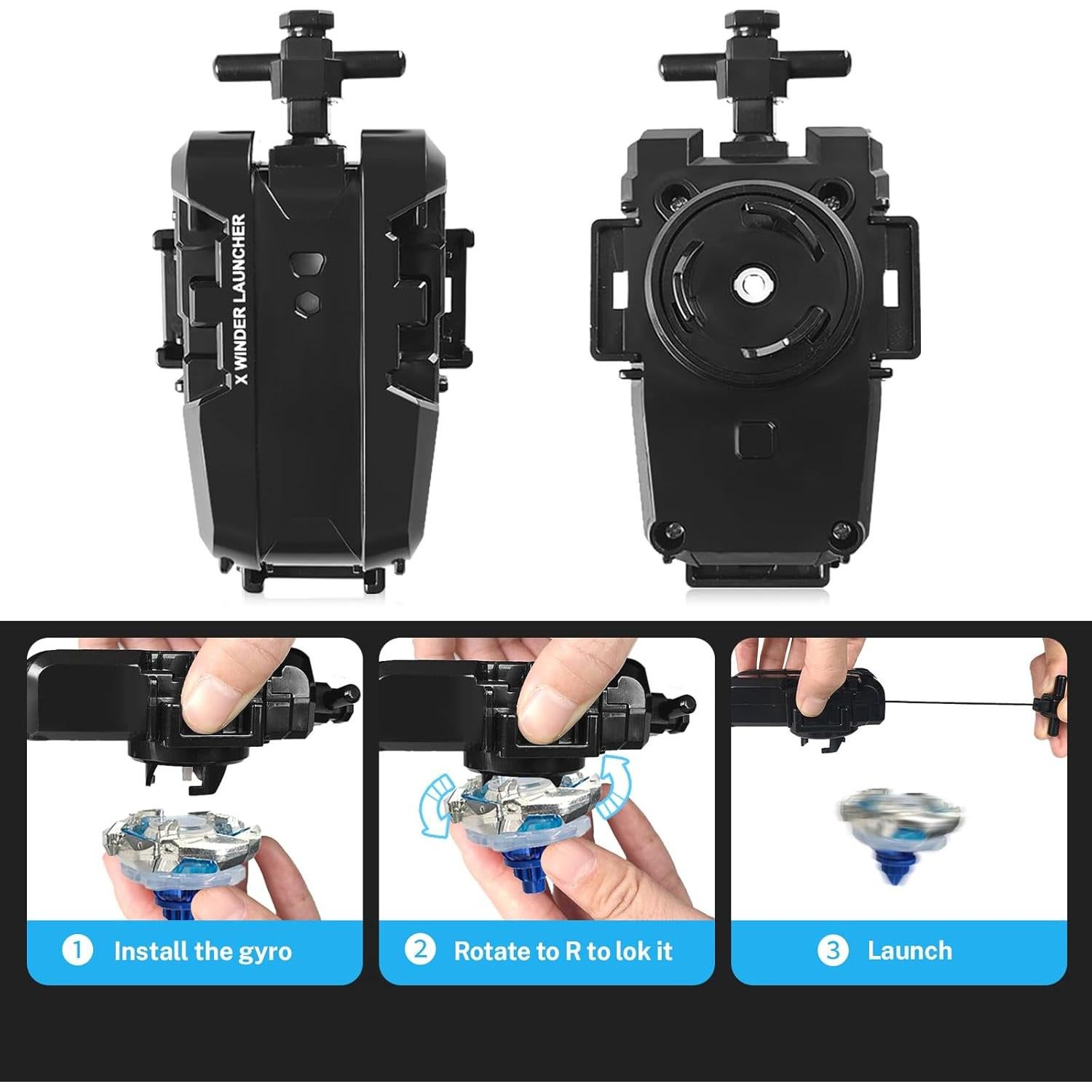 Conjunto de Trompos Giratorios DEZAWRTY con Lanzadores y Caja