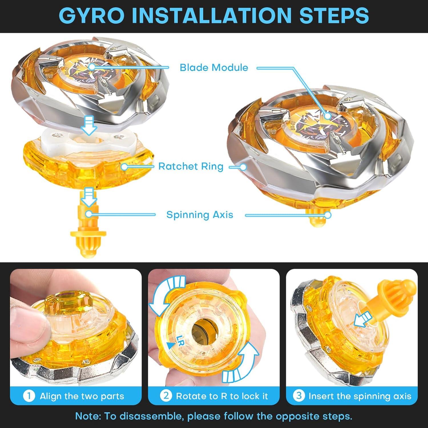 Conjunto de Trompos Giratorios DEZAWRTY con Lanzadores y Caja