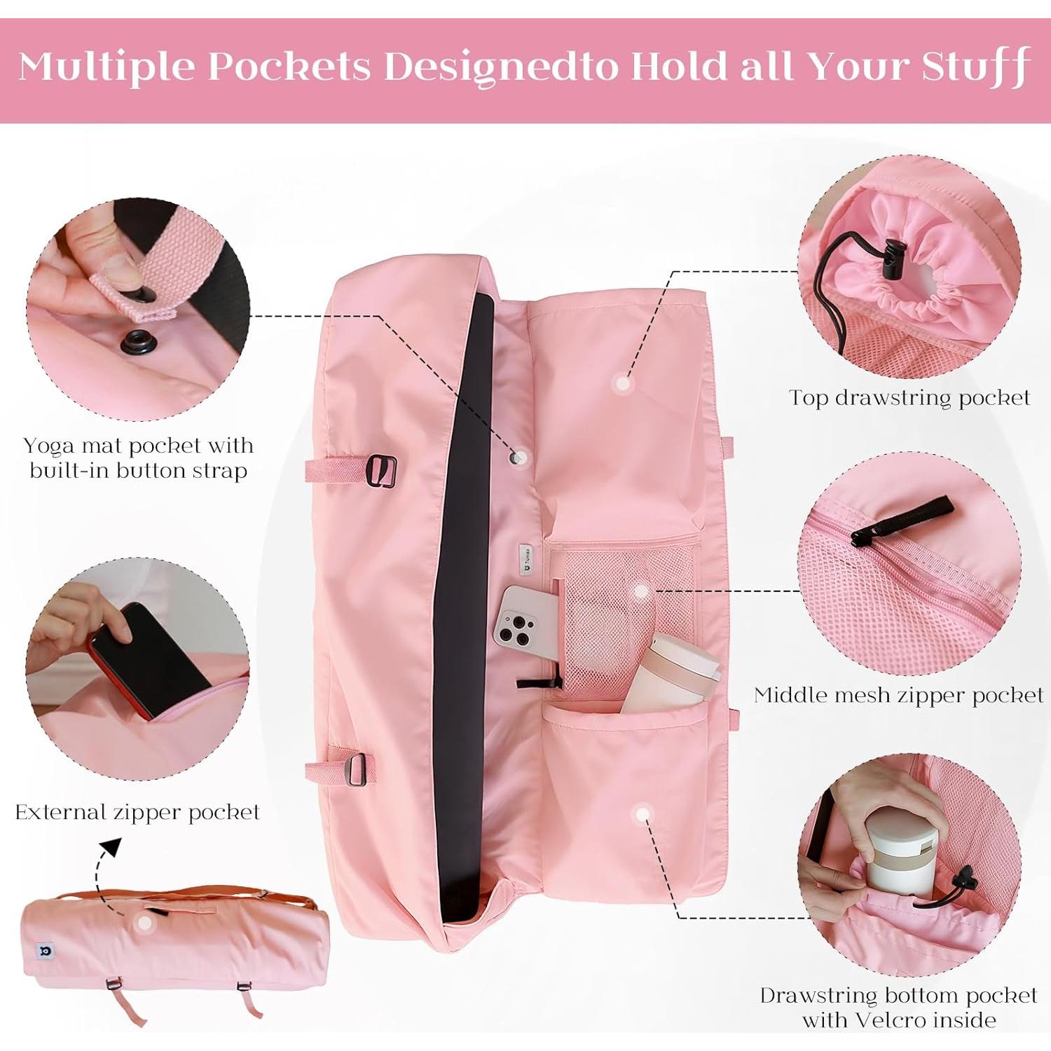 Bolsa de Mat de Yoga Tumaz Yb | Correa Ajustable y 3 Bolsillos