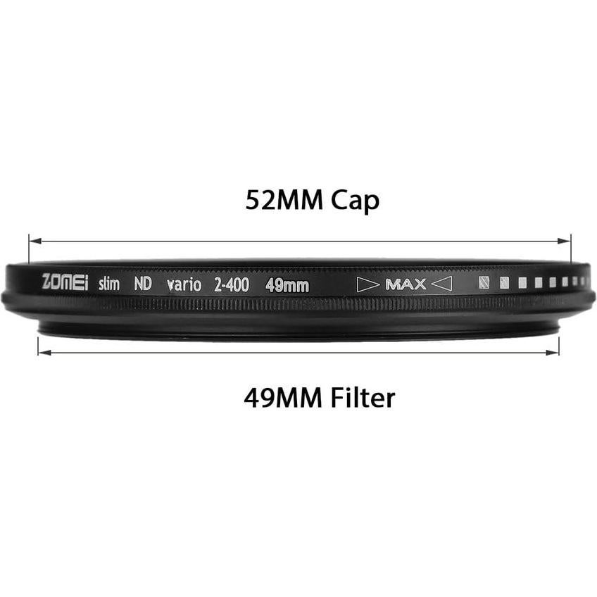 Filtro de Densidad Neutra Variable Zomei ND2-ND400 49mm