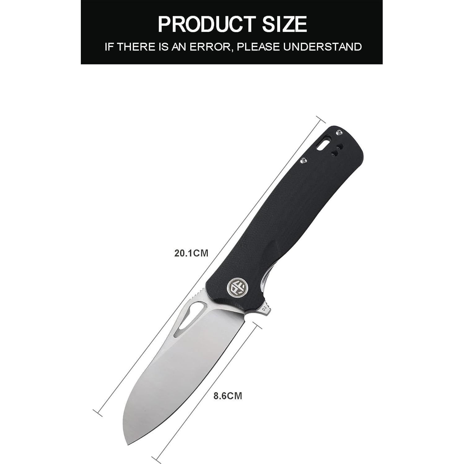 Cuchillo Plegable EDC Pez Petrificado PF868, 20.32 cm, D2