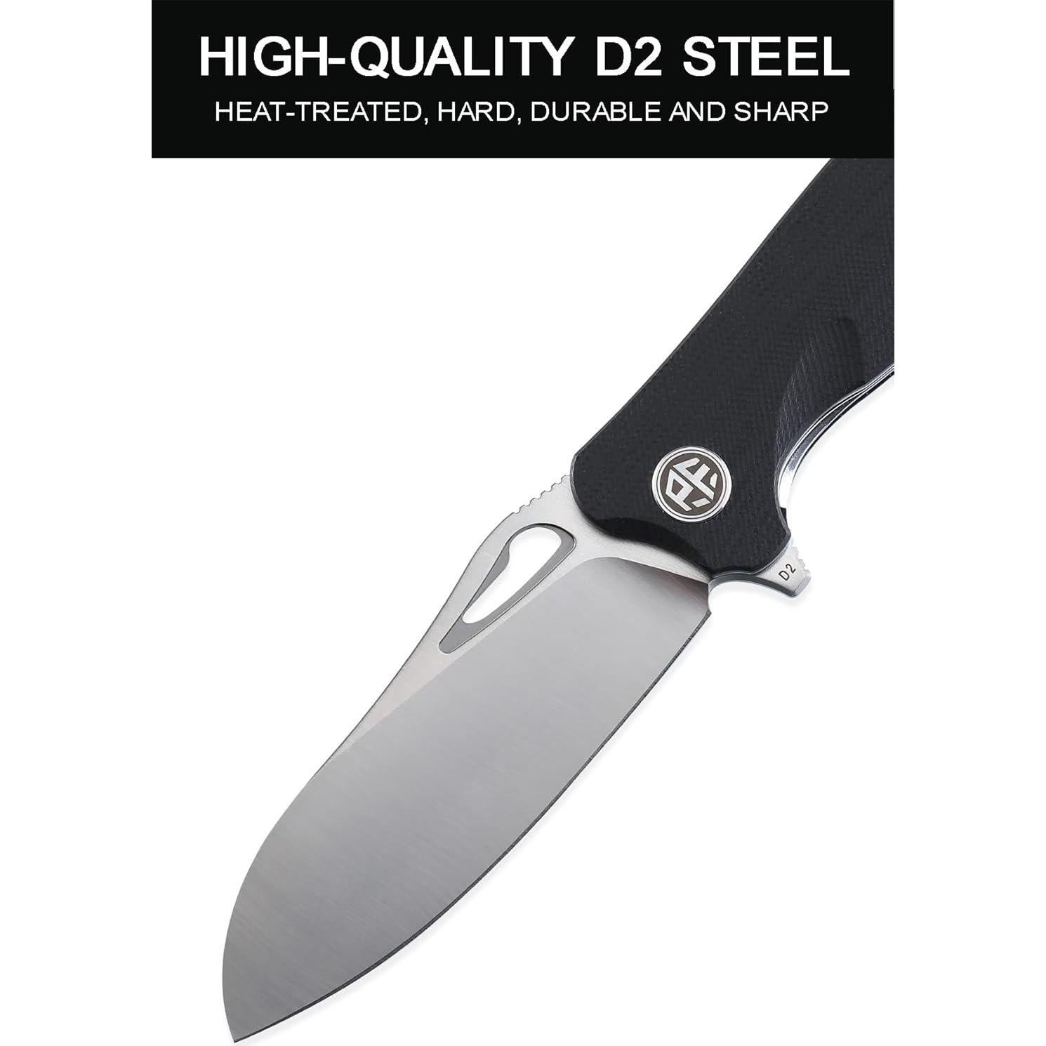 Cuchillo Plegable EDC Pez Petrificado PF868, 20.32 cm, D2