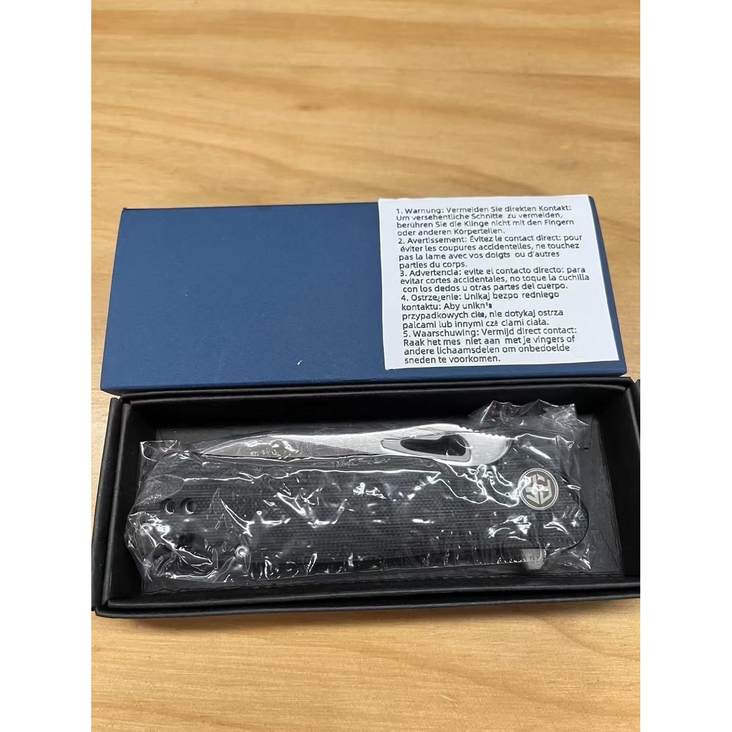 Cuchillo Plegable EDC Pez Petrificado PF868, 20.32 cm, D2